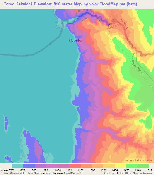 Tomo Sakalani,Zambia Elevation Map