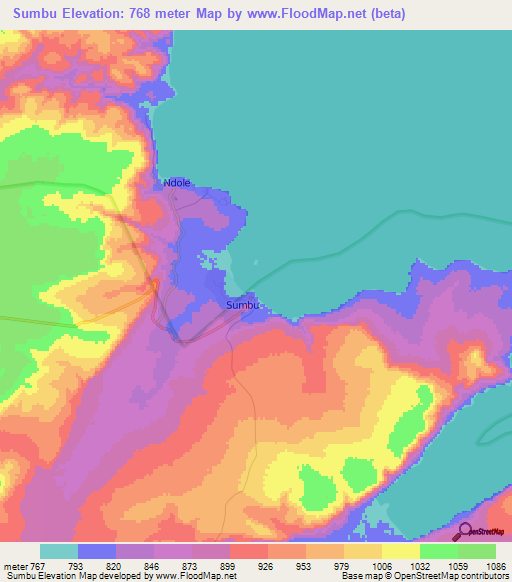 Sumbu,Zambia Elevation Map