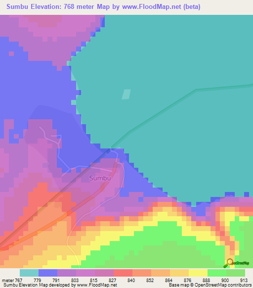 Sumbu,Zambia Elevation Map