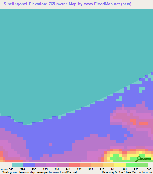 Sinelingonzi,Zambia Elevation Map