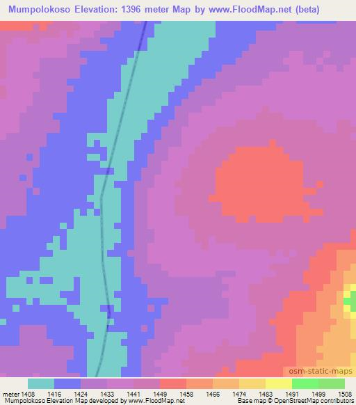 Mumpolokoso,Zambia Elevation Map