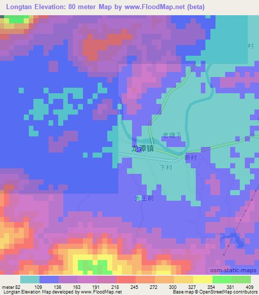 Longtan,China Elevation Map