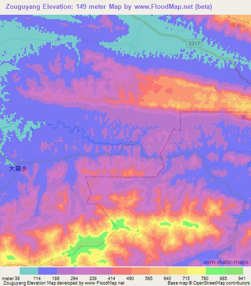 Zouguyang,China Elevation Map