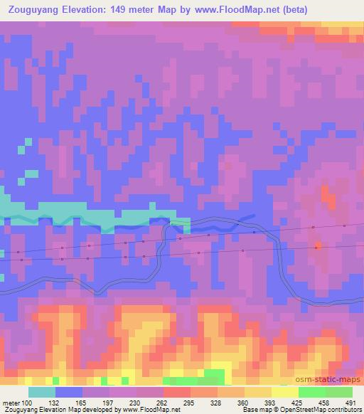 Zouguyang,China Elevation Map