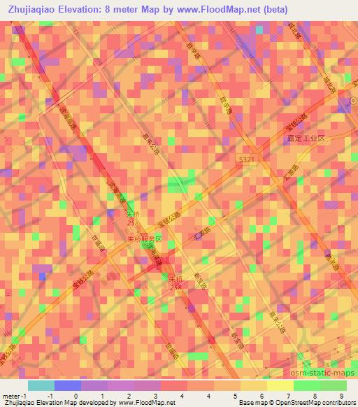 Zhujiaqiao,China Elevation Map