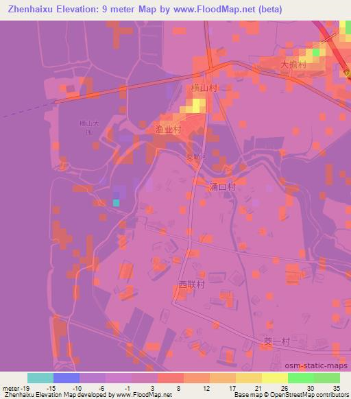 Zhenhaixu,China Elevation Map