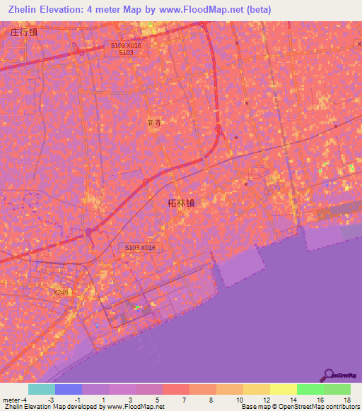 Zhelin,China Elevation Map