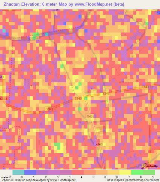 Zhaotun,China Elevation Map