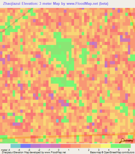 Zhaojiazui,China Elevation Map