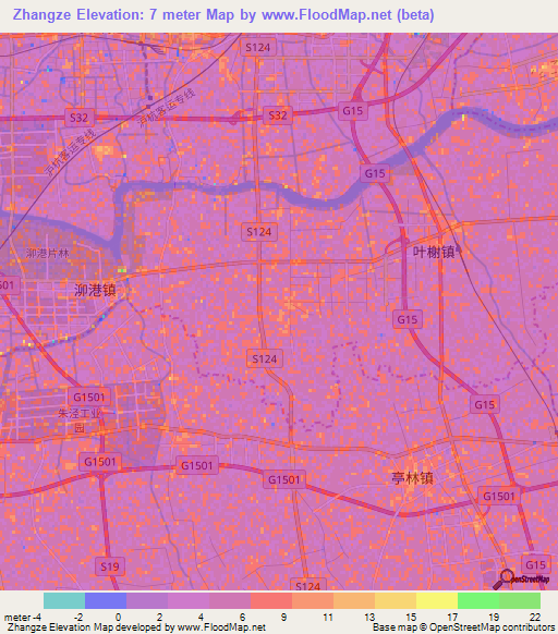 Zhangze,China Elevation Map