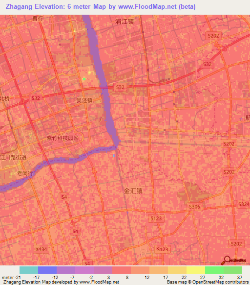 Zhagang,China Elevation Map