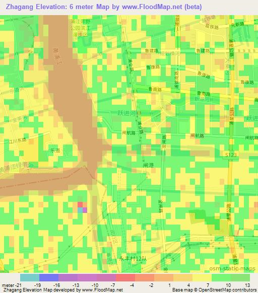 Zhagang,China Elevation Map