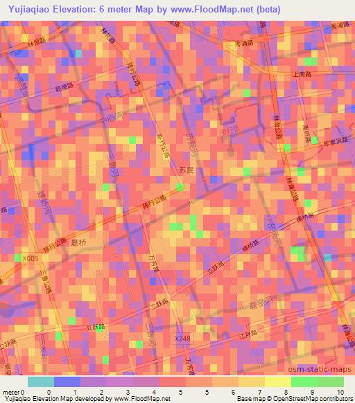Yujiaqiao,China Elevation Map