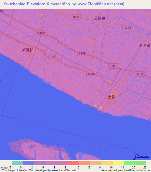 Youcheqiao,China Elevation Map