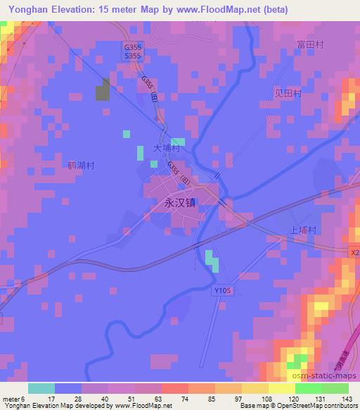 Yonghan,China Elevation Map