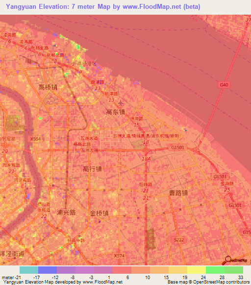 Yangyuan,China Elevation Map