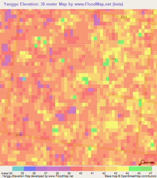 Yanggu,China Elevation Map