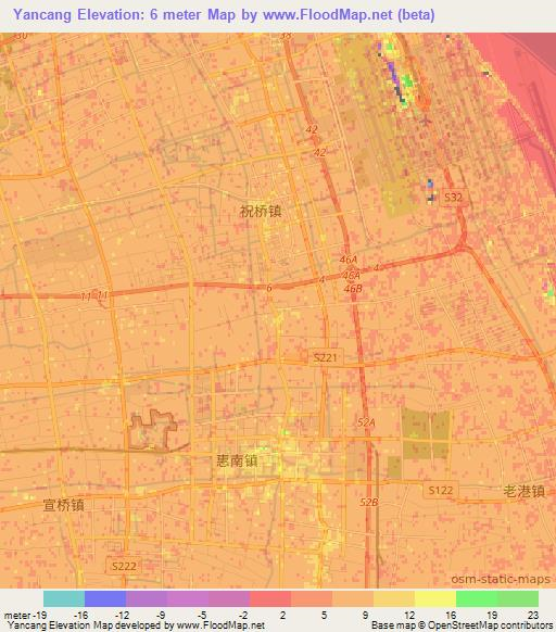 Yancang,China Elevation Map