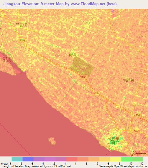 Jiangkou,China Elevation Map