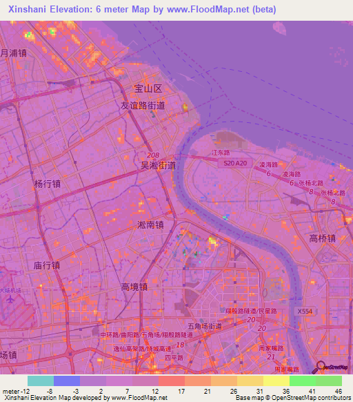 Xinshani,China Elevation Map