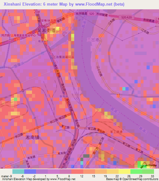 Xinshani,China Elevation Map