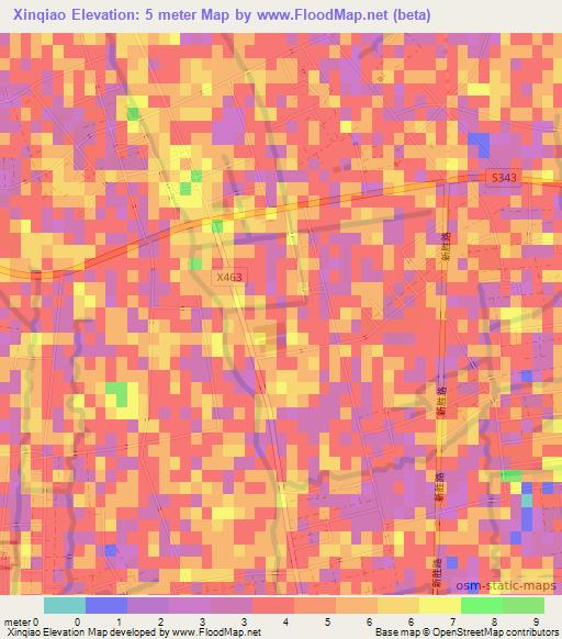 Xinqiao,China Elevation Map
