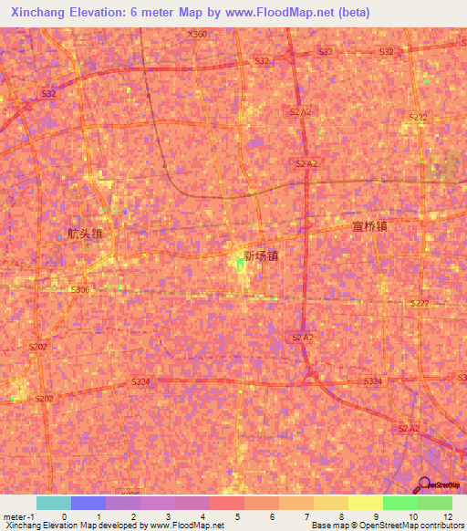 Xinchang,China Elevation Map