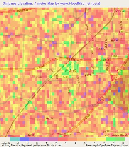 Xinbang,China Elevation Map