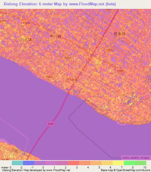 Xielong,China Elevation Map