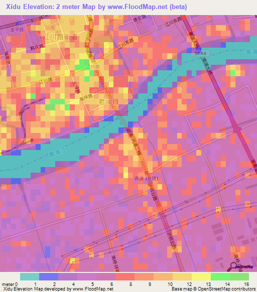 Xidu,China Elevation Map