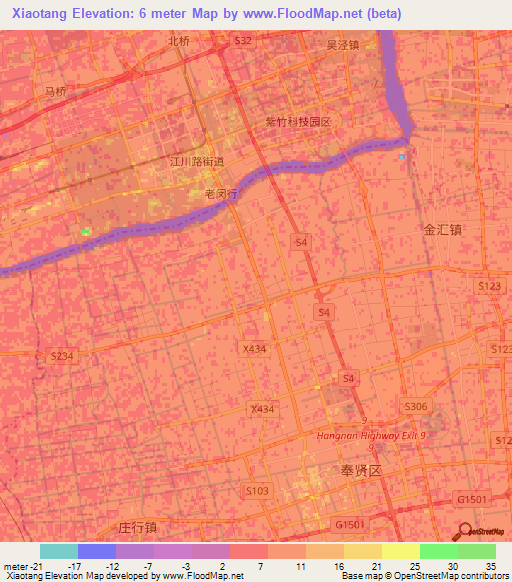 Xiaotang,China Elevation Map