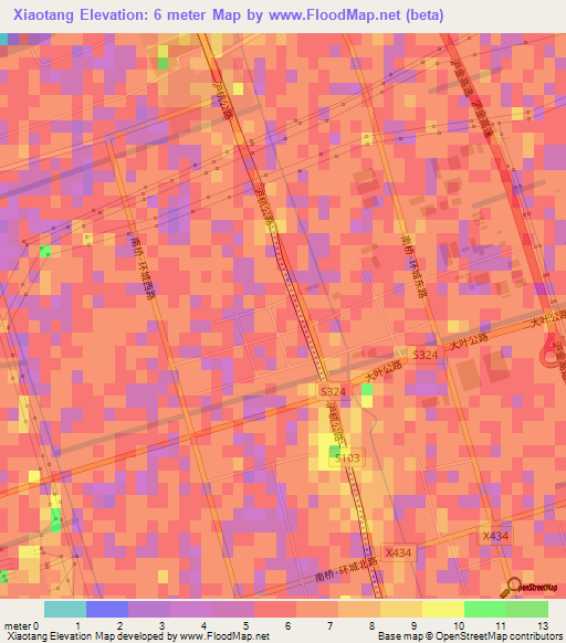 Xiaotang,China Elevation Map