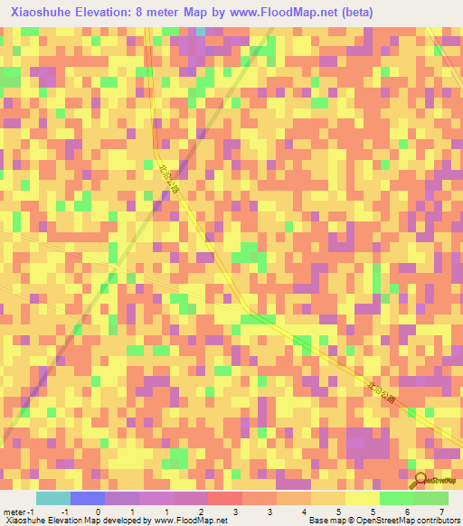 Xiaoshuhe,China Elevation Map