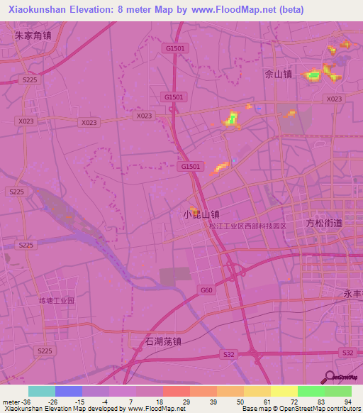 Xiaokunshan,China Elevation Map
