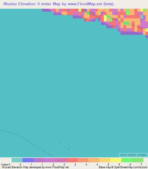 Wuxiao,China Elevation Map