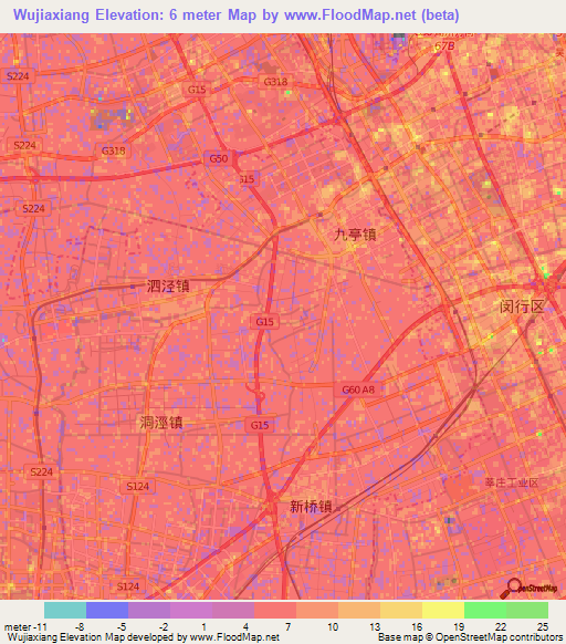 Wujiaxiang,China Elevation Map