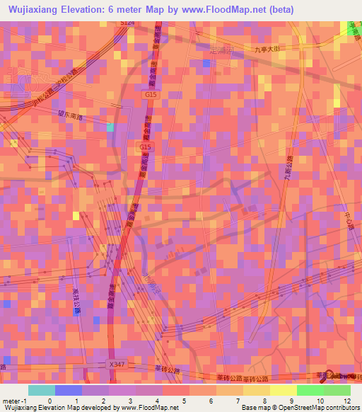 Wujiaxiang,China Elevation Map