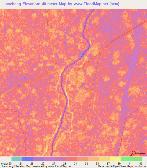 Laocheng,China Elevation Map