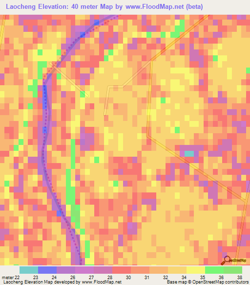 Laocheng,China Elevation Map