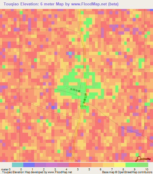 Touqiao,China Elevation Map