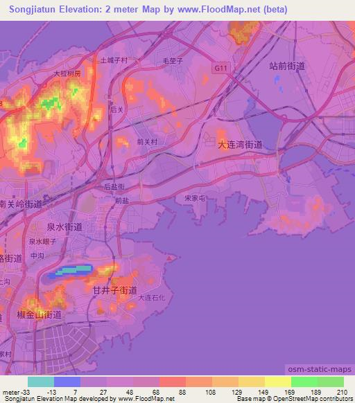 Songjiatun,China Elevation Map