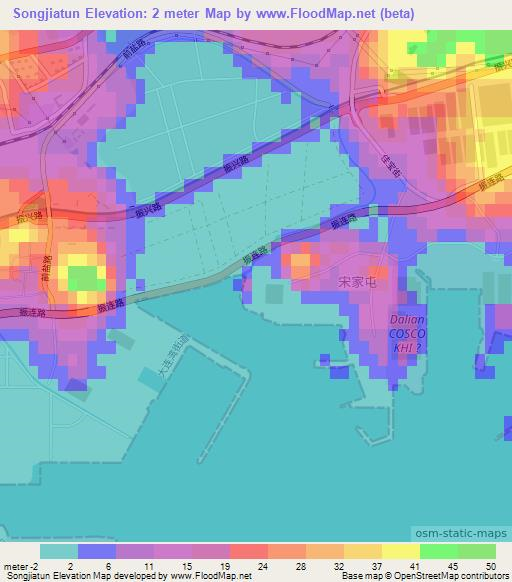 Songjiatun,China Elevation Map