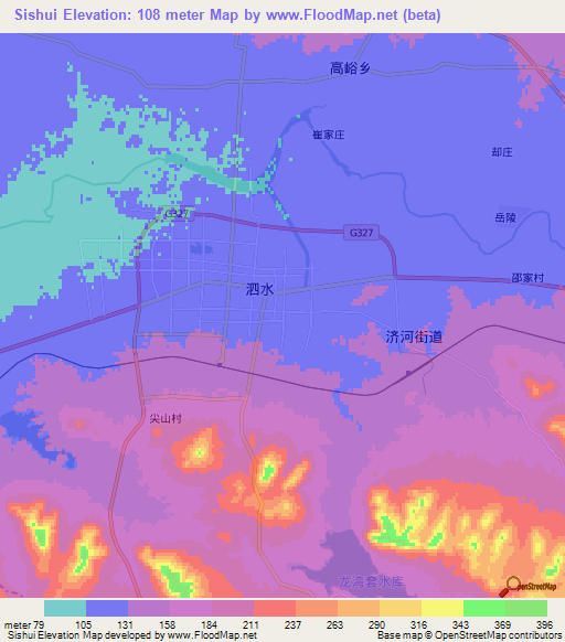 Sishui,China Elevation Map