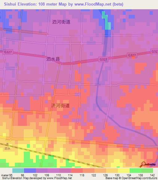 Sishui,China Elevation Map