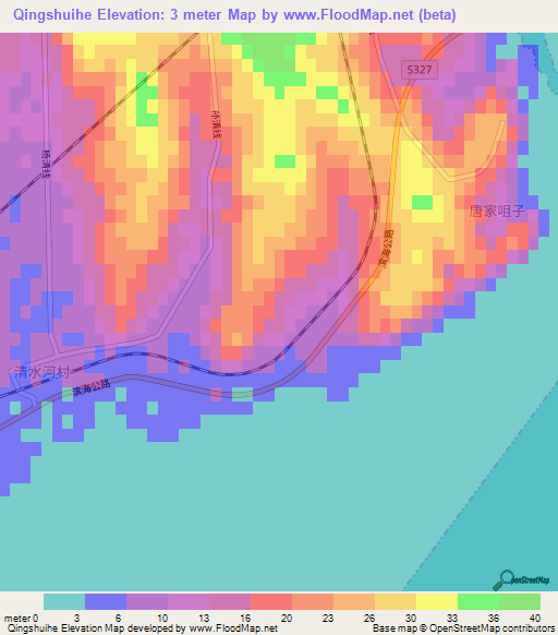 Qingshuihe,China Elevation Map