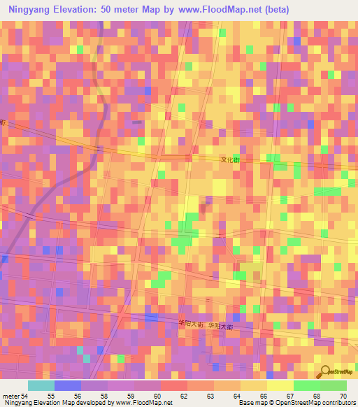 Ningyang,China Elevation Map