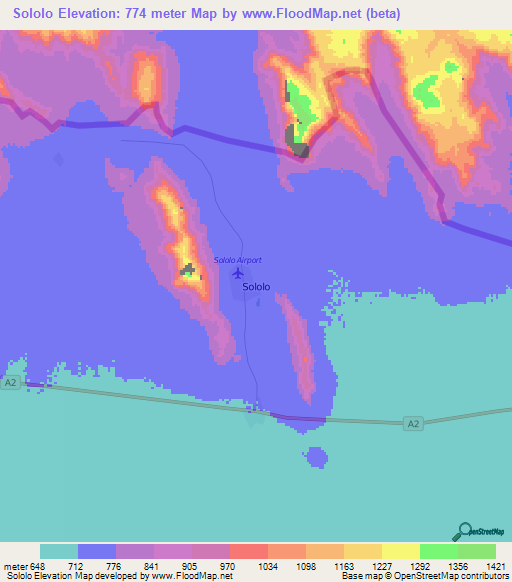 Sololo,Kenya Elevation Map