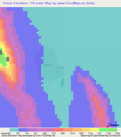 Sololo,Kenya Elevation Map