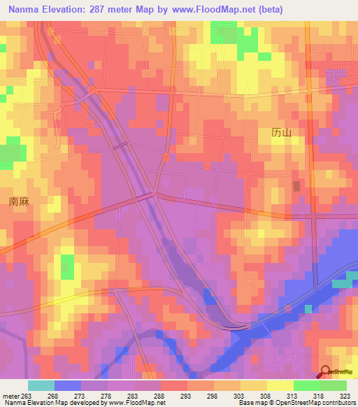 Nanma,China Elevation Map