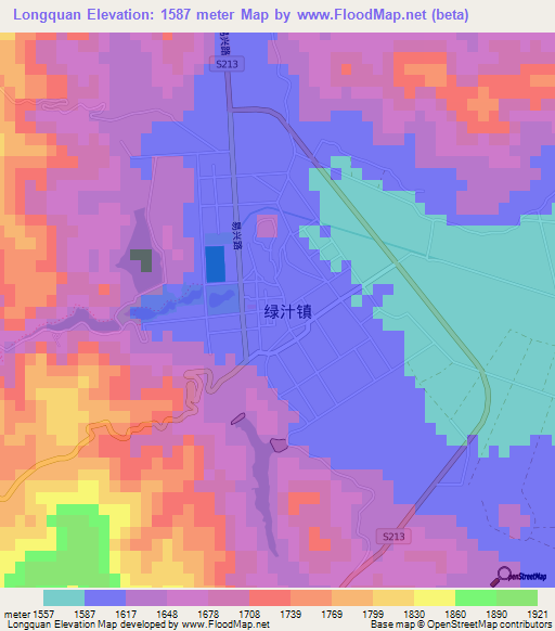 Longquan,China Elevation Map